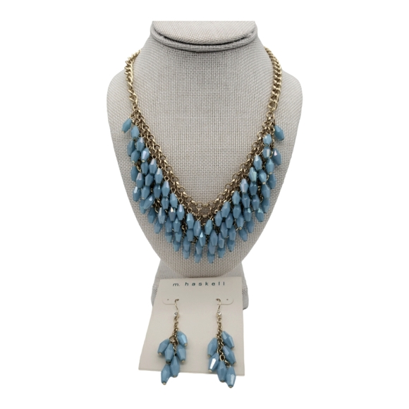 M. Haskell NWT Necklace and Bracelet Set in Gold/Blue - Picture 1 of 8